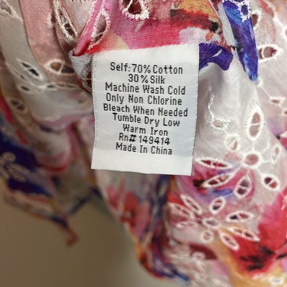 Johnny Was | Summer Days Eyelet Dress Braided Tie Waist Size Small - Picture 6 of 8